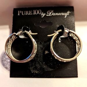 🟡 2/$20 Silver Hoop Pierced Earrings Brand New With Tags